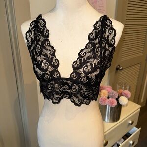🖤 New Elegant Black Stretch  Lace Bralette size Large